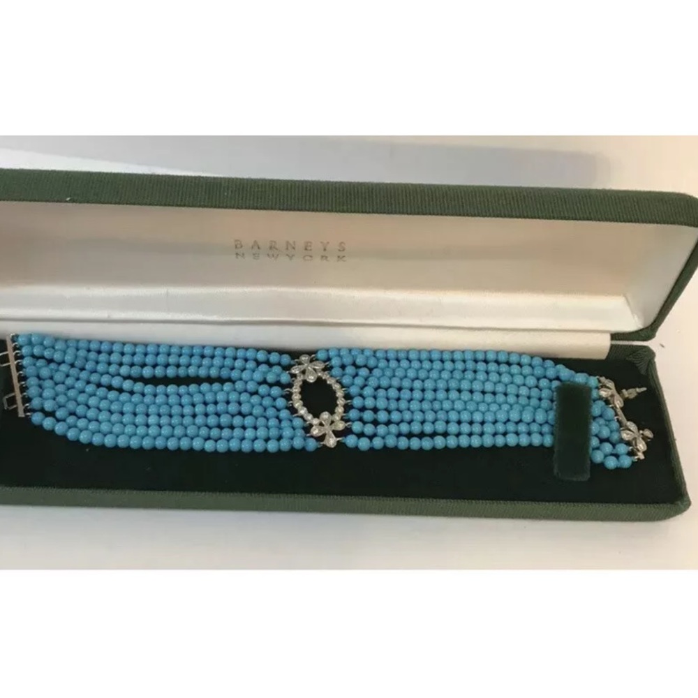 Rare Vintage Cathy Waterman Platinum Diamond Turquoise Bracelet